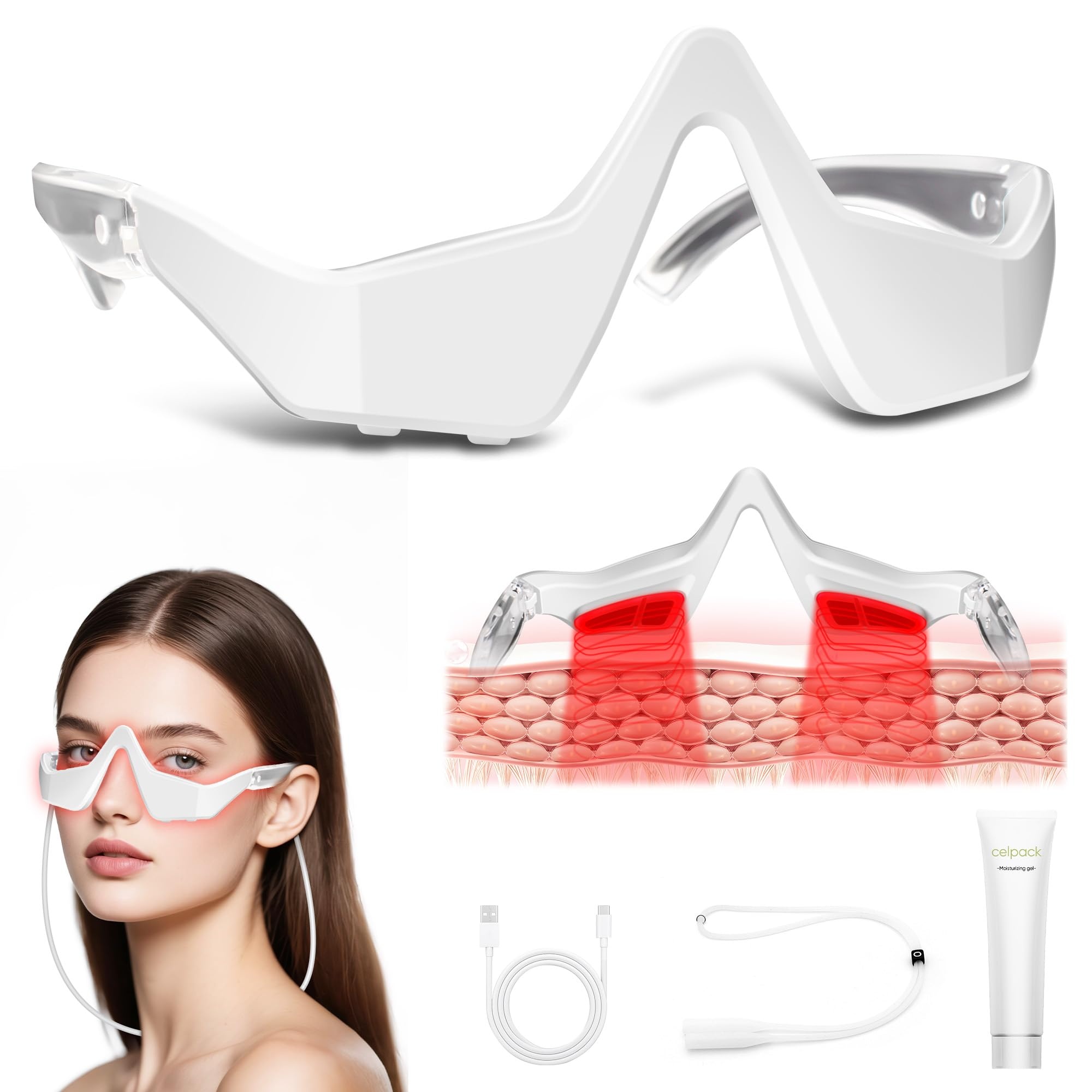 Light Therapy Glasses - Óculos Massageadores de Olhos com Luz