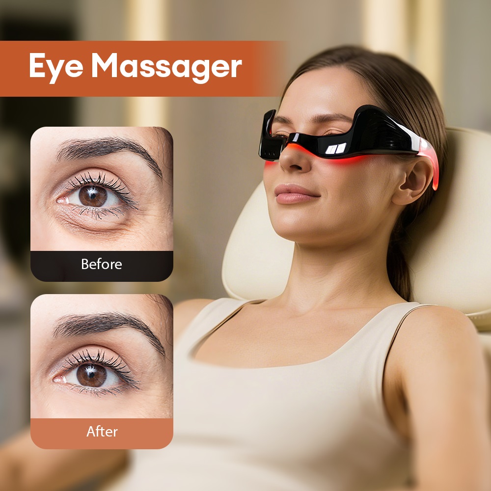 Light Therapy Glasses - Massageador elétrico para os olhos, terapia