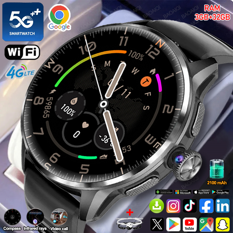 Relógio inteligente 5G/4G com  - Fall Detection Watch avaliação e preço